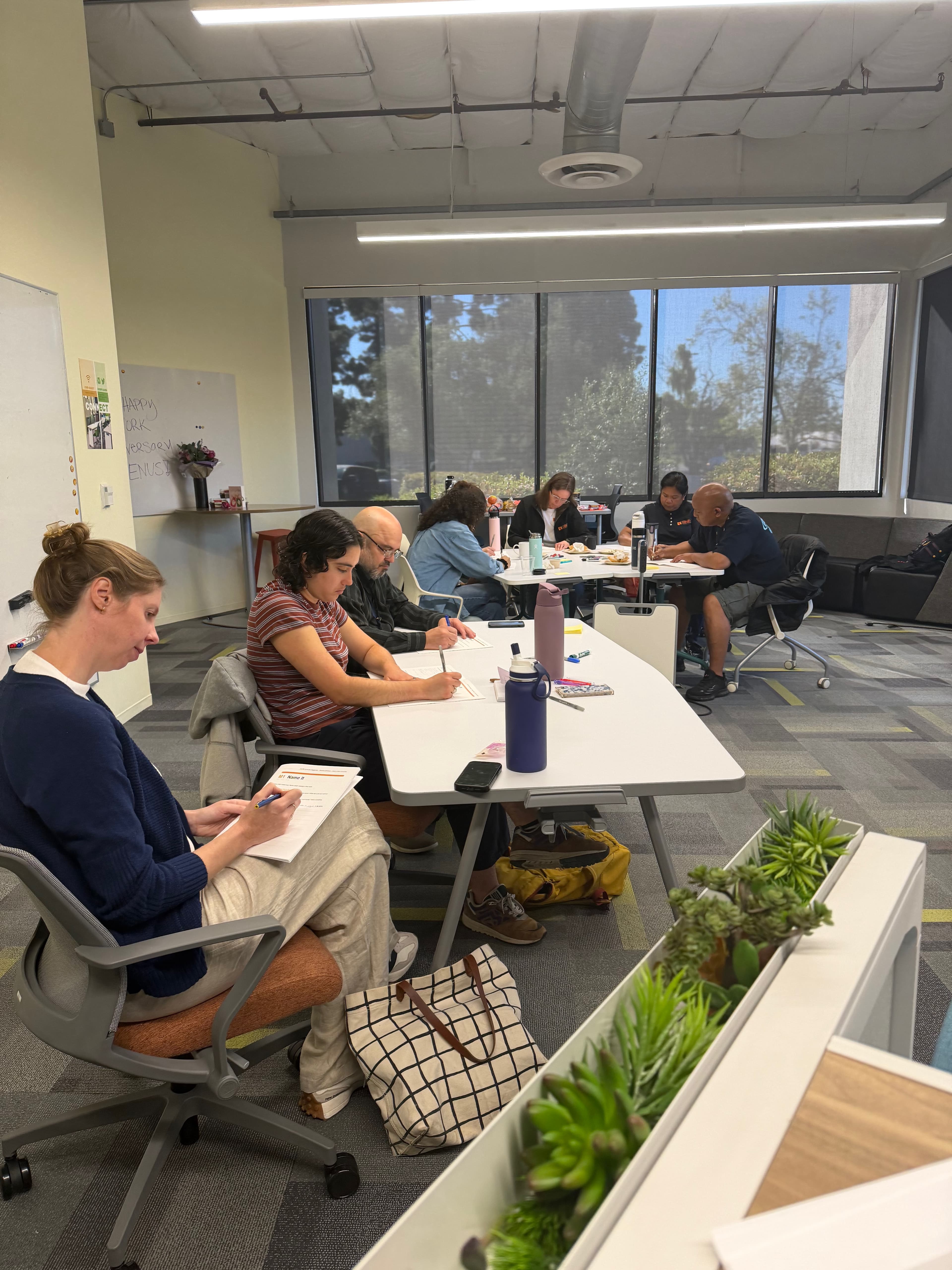 Alameda County Community Food Bank staff working together during an all-hands workshop
