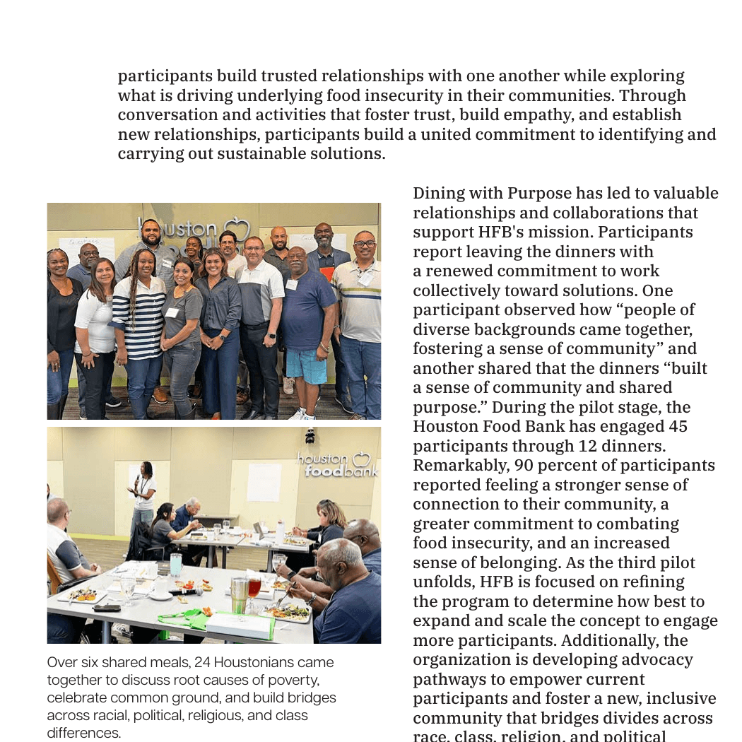 More in Common study page featuring Dining with Purpose