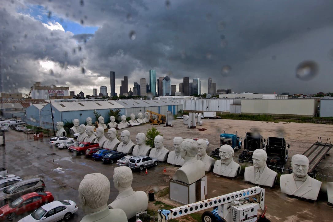 Houston skyline and sculpture yard photographed by David A. Brown